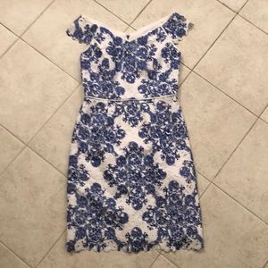 White and blue white house black market dress